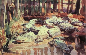 Aligators boueux John Singer Sargent Peinture à l'huile